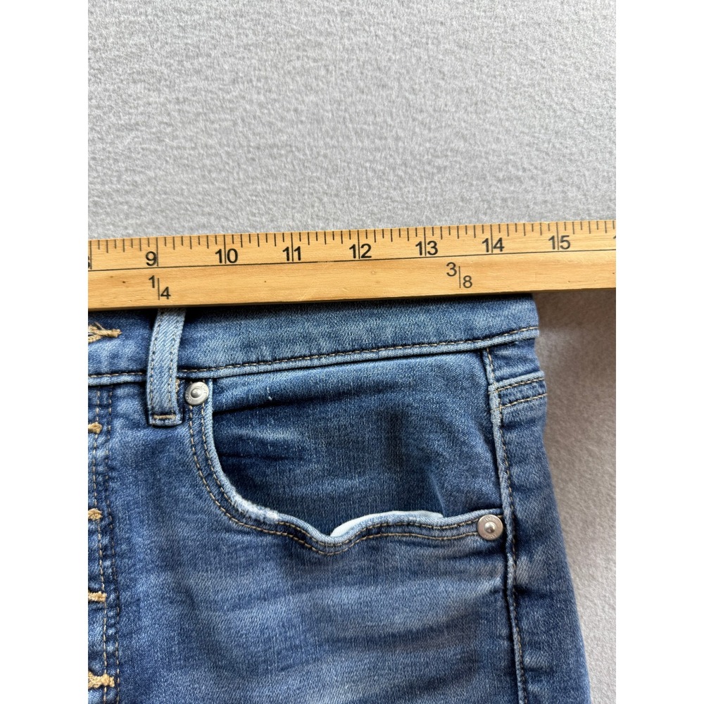 LOFT The Skinny Jeans Women 6/28 Blue High Rise Button Fly Raw Hem 29x25 - Picture 4 of 9